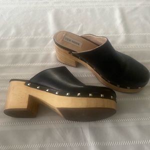 Steve Madden Mules size 10.These are in great condition.Black leather